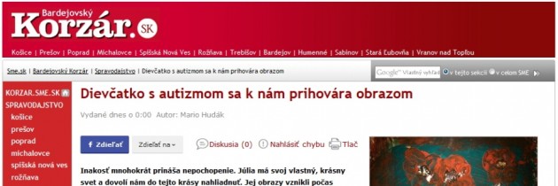 Newspaper Korzar about exhibition in Bardejov (SK only)